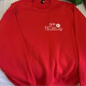 Phillies Gildan Heavy Blend Red Sweatshirt